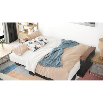 Convertible Chaise Lounge In Blue Microfiber With Storage, 3 Seating Positions, 80.3” X 68.8” Sleeper Conversion, Click - Clack Mechanism, 1000 Lbs Support Ability, Thick Seat Cushions, Metal And