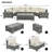 8-Pieces Outdoor Wicker Round Sofa Set, Half-Moon Sectional Sets-1822026017