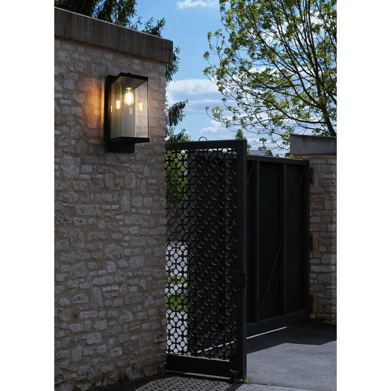 Julien Outdoor Wall Sconce in Black, 21" H x 8" W x 10" D