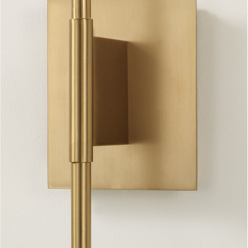 6" W x 23" H 1-Light Wallchiere Sconce in Aged Brass with White Fabric Shade