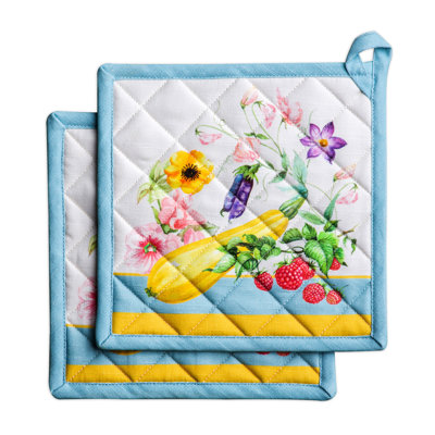 Maison d'Hermine Giverny 100% Cotton Pot Holder Set - 8" x 8"