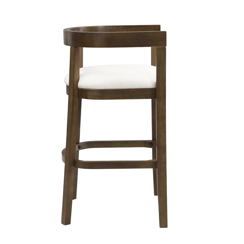 Upholstered Counter Stool with Solid Wood Frame, Noyer, 37.5