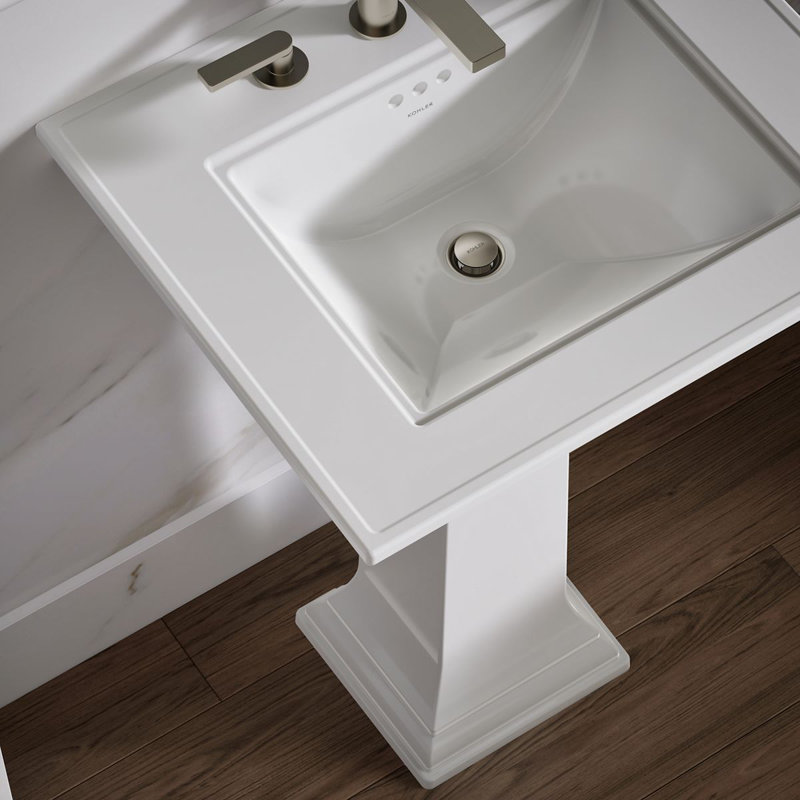 Memoirs® Stately 24" Pedestal Bathroom Sink with 4" Centerset Faucet Holes, 34.75" H x 20.5" W x 24.5" L, 8" Centers, White