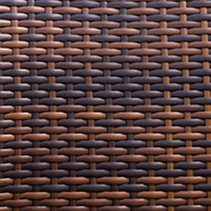 Billyjo Wicker 7 - Person Seating Group with Cushions - No Assembly, Mixed Brown, Jockey Red Sunbrella® Canvas
