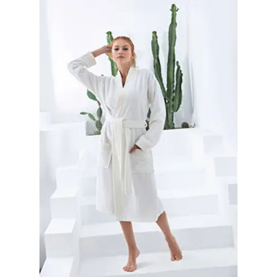 Peignoir 100% coton en ratine avec poches