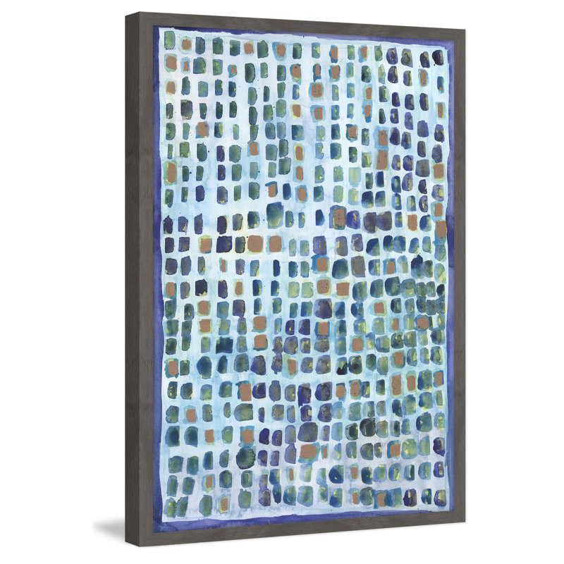 « life a mosaic a mosaic ii », peinture à l’aquarelle, H 18 po x l 12 po, Encadré gris