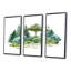 Nature, forêt, pelouse, brousse d'arbres, herbe II - ensemble d'art mural sur toile encadré champêtre-62349652-62349650