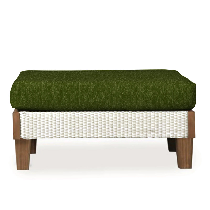 Catalina Outdoor Ottoman, Consider Indigo, Antique White
