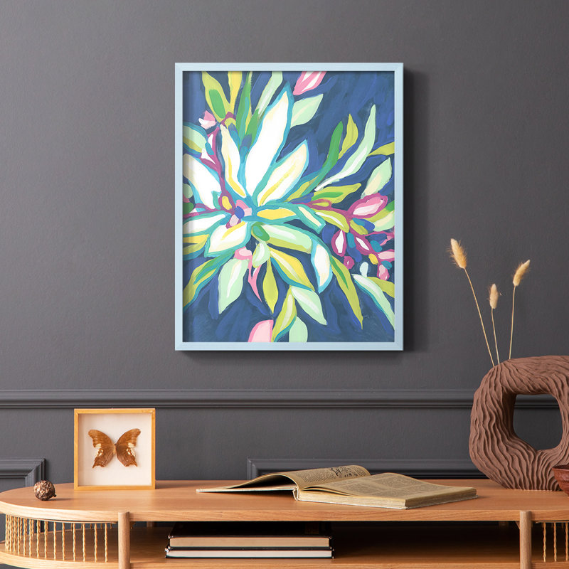 Blue Tropics I, reproduction encadrée - bois massif, Bleu, H 10 po x l 8 po