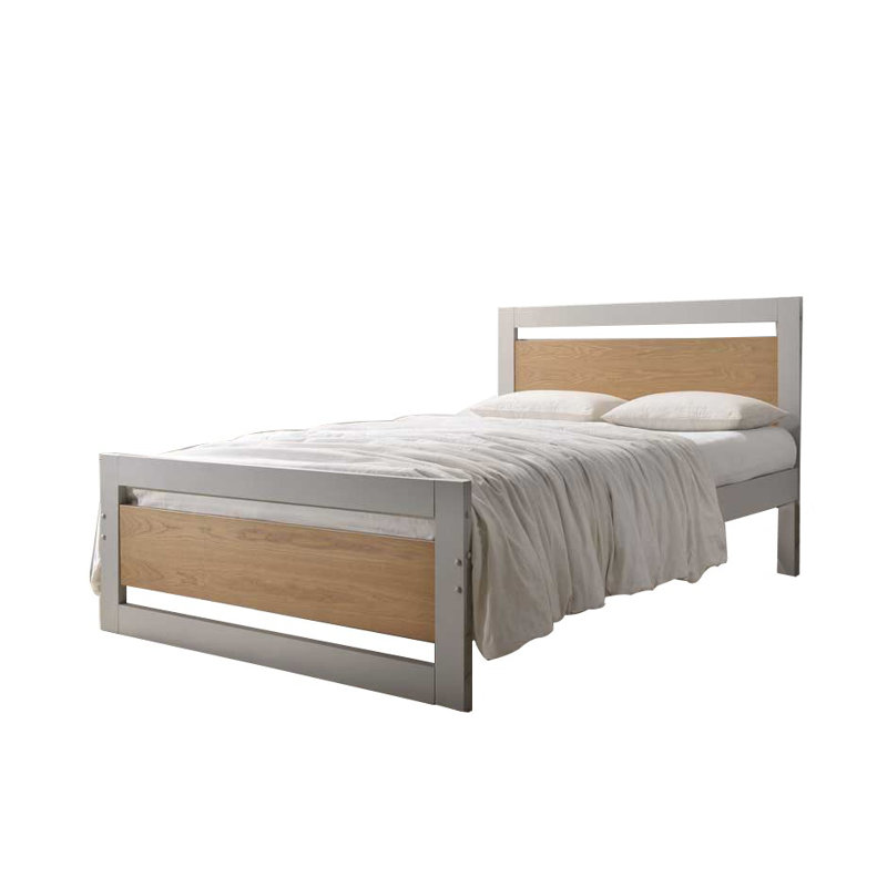 Santoyo Solid Wood Bed, Dark Grey, Double (4'6)