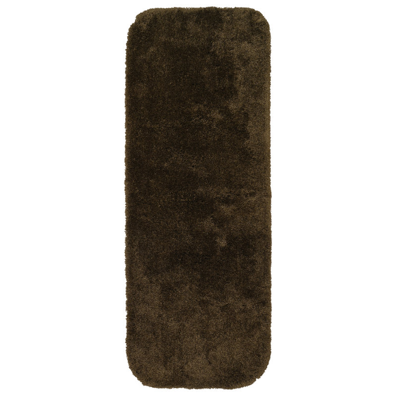 Billy-Dean Nylon Bath Rug with Non-Slip Backing, 22" W x 60" L, Chocolate