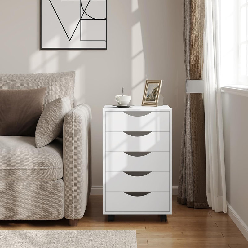Ristana 5 Drawer Filing Cabinet, White