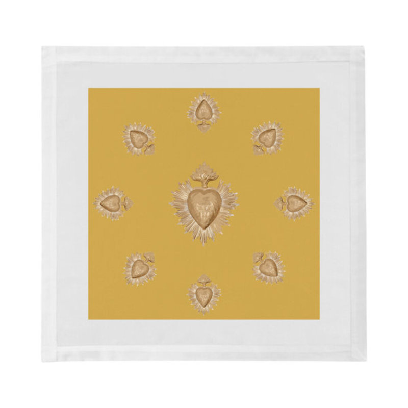 Ex Vote Cotton Blend Square Napkins, Gold