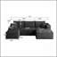 Canapé modulaire 95 po avec 1 repose-pieds Cloud, fauteuils rembourrés minimalistes modernes, canapé confortable en forme de U pour le salon, canapé d'angle à siège profond, aucun assemblage requis, noir (tissu en velours côtelé moelleux)