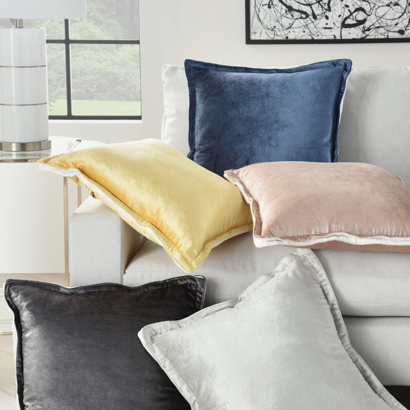 Reversible Throw Pillow, Charcoal Gray