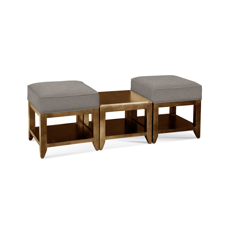Elements Upholstered Cube Ottoman, Basic Navy; 0317-61, Havana