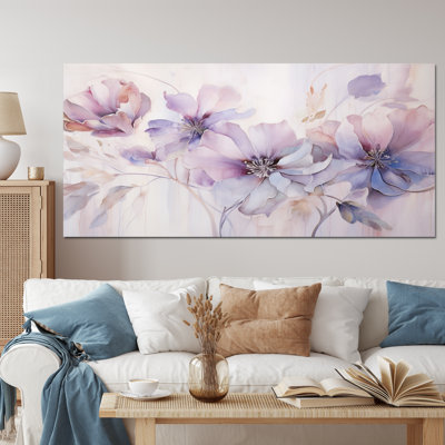 Purple Botanical Whispers I - Abstract Botanicals Wall Art Living Room