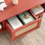Table basse de style Mid-Century avec rangement de tiroir et design élégant, pieds en bois sur bois massif, ton cerisier, bois d'ingénierie, rectangle, longueur de 43,7 po, carré d'assemblage rapide pour espaces de vie,