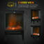 HOMCOM Charming Electric Fireplace Heater, Quiet Freestanding Stove, Black