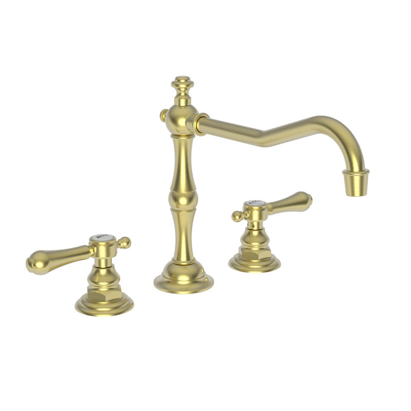 Chesterfield Double Handle Kitchen Faucet, Lever, Satin Brass (PVD)