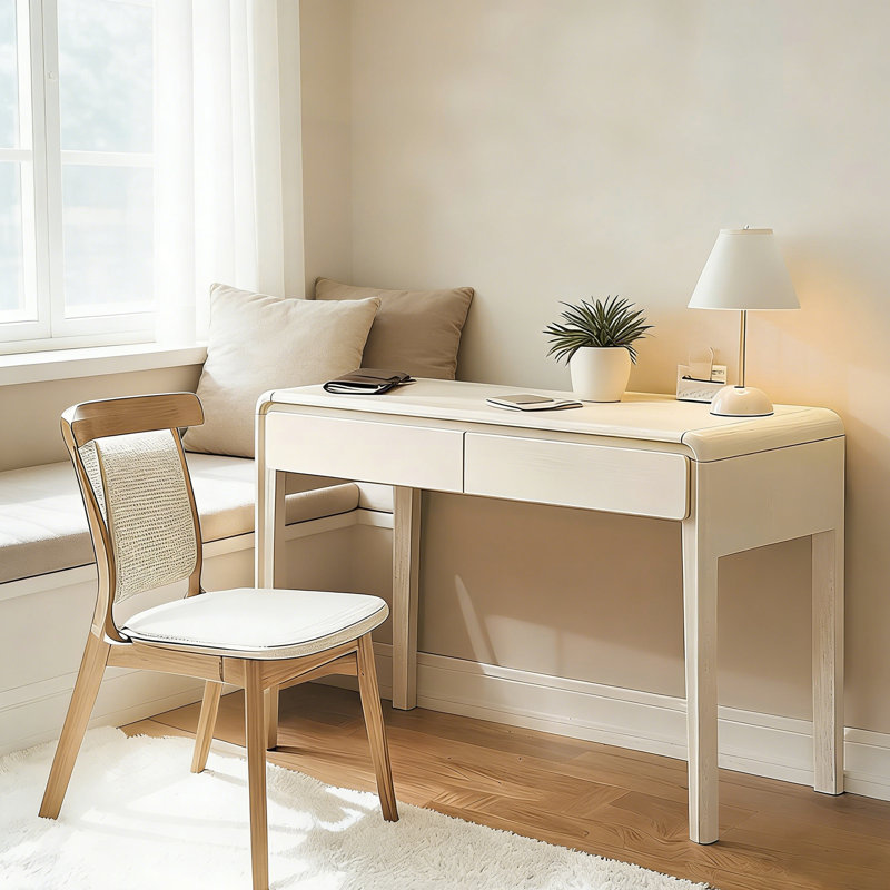 Bureau 31,5 "en chêne blanc de style crème