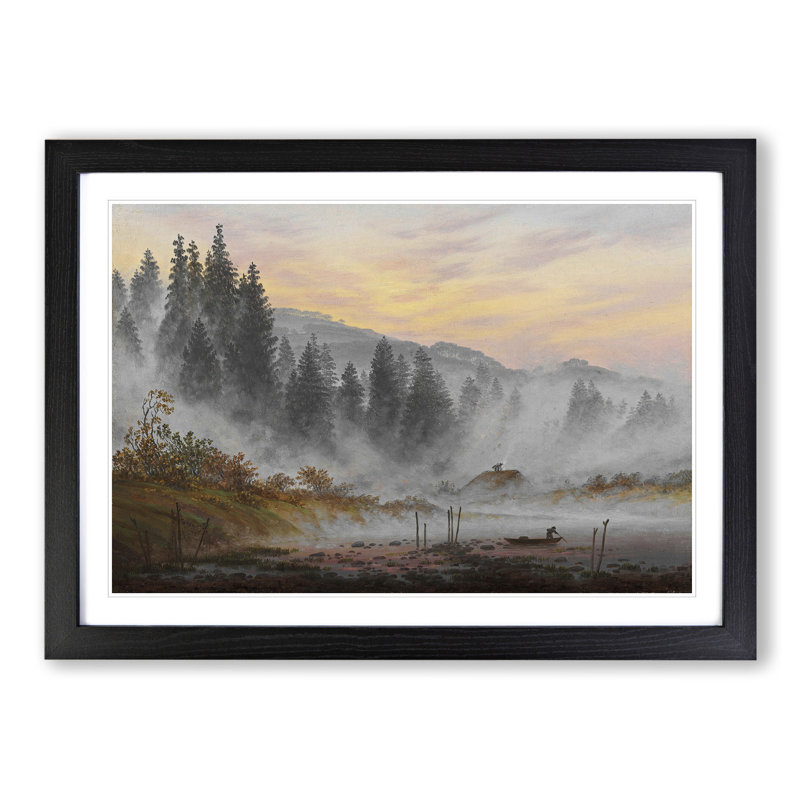 The Morning by Caspar David Friedrich - Picture Frame Painting, Black Framed, 48cm H x 65cm W x 2cm D