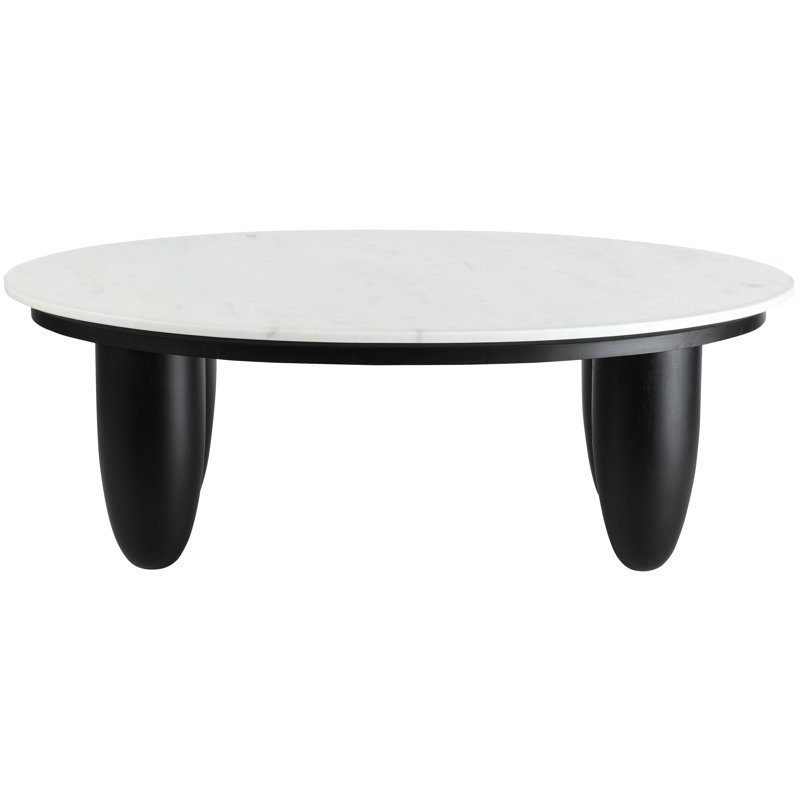 Kwamae Marble Top Single Coffee Table, Black