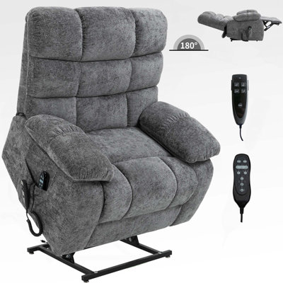 Fauteuil inclinable de massage thermique Lift Lift à deux moteurs à position infinie jusqu'à 350 lb