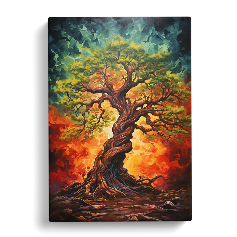 Oak Tree Action - No Frame Print, 76cm H x 50cm W x 3cm D