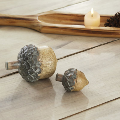 Wooden Acorn Set of 2 - 2.75 and 4.5 inch