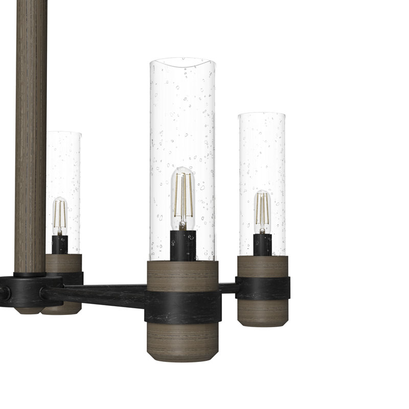 River Mill 5 Light Candle Style Classic / Traditional Chandelier, Rustic Iron