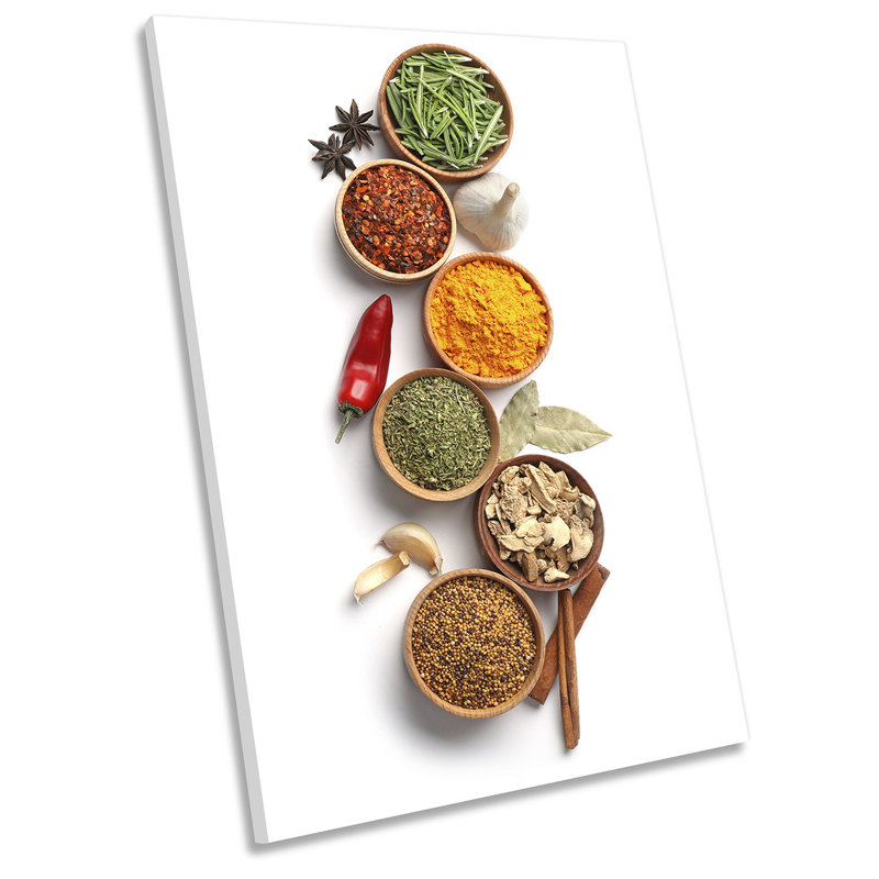 Kitchen Spices Herbs Bowls - Wrapped Canvas Print, 61cm H x 40.6cm W x 2cm D