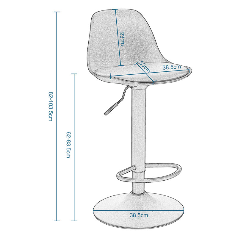 Rikard Swivel Upholstered Adjustable Height Counter Stool, Grey