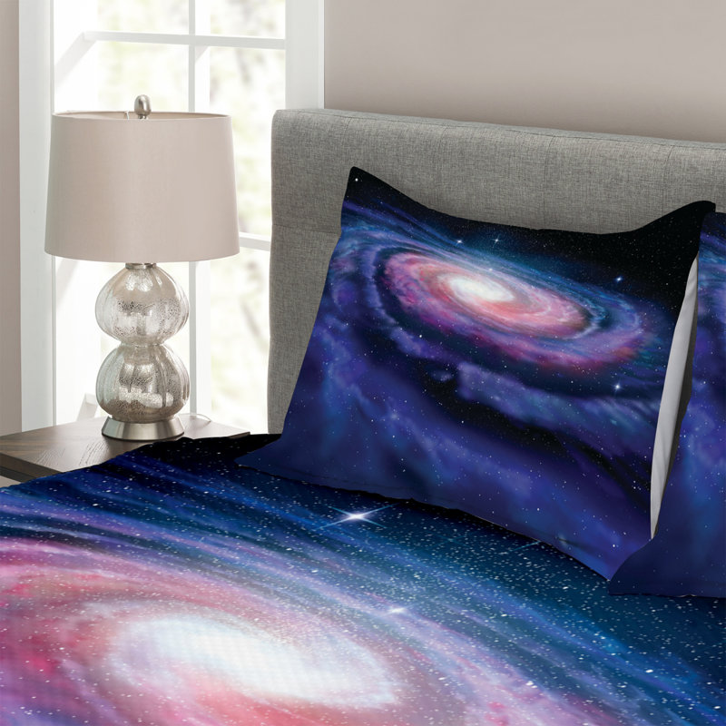 Galaxy Bedspread Set with Shams, 220 x 264 cm