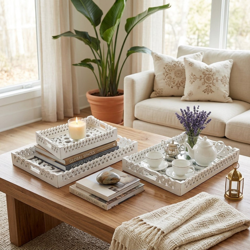 Solid Wood Tray - Set of 3