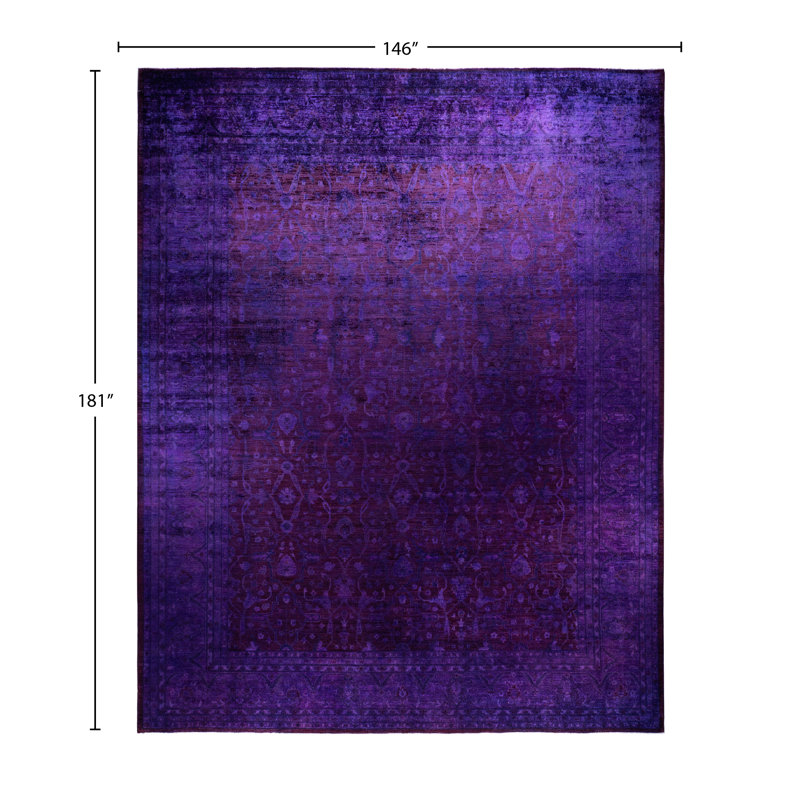 Overdyed One-of-a-Kind 12' 2" X 15' 1" Hand Knotted Area Rug