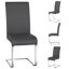 Faux Leather Dining Chairs with Chrome Legs High Back Kitchen Chairs-127771317