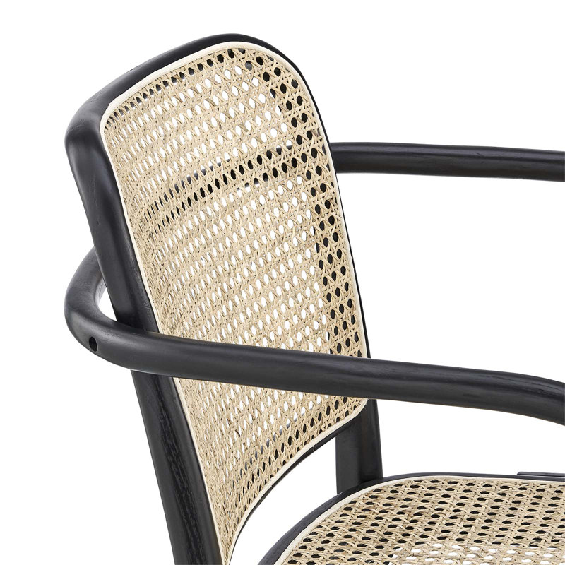 Chaise avec accoudoirs en noir / brun clair, Noir