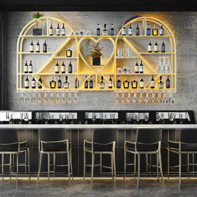Heart Shaped Metal Wall Mounted Wine Rack