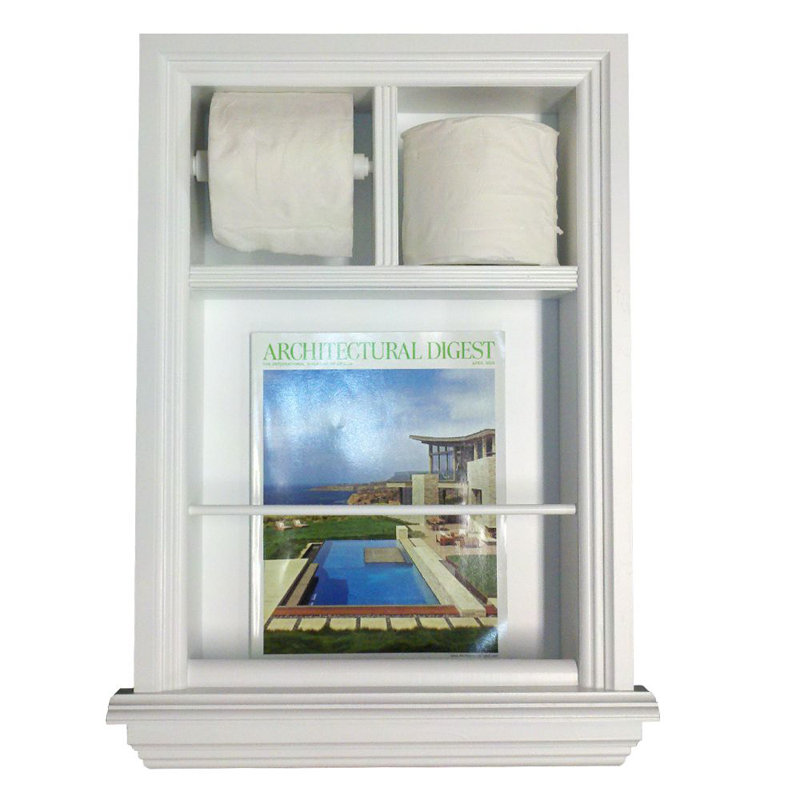 Meridian Recessed Magazine Rack, White