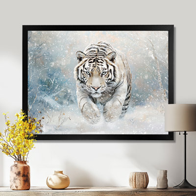 White Bengal Tiger In Winter I - Tiger Print Wall Art