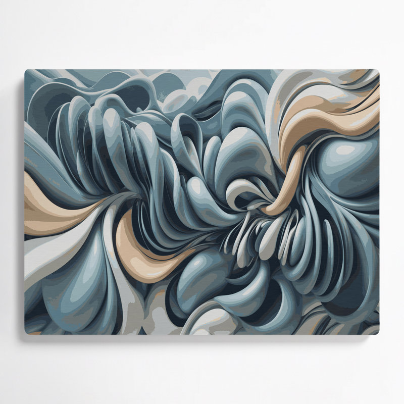 Art mural gris Biomorphic Abstraction 7