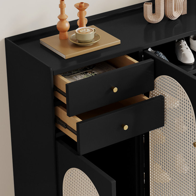 24 Pair Shoe Storage Cabinet, Black