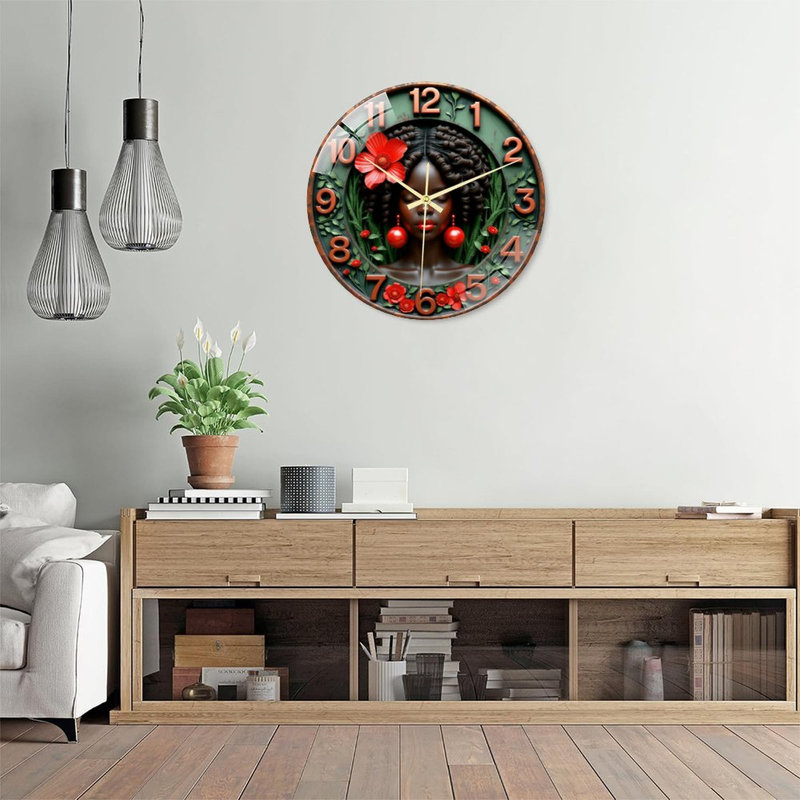 Horloge murale florale