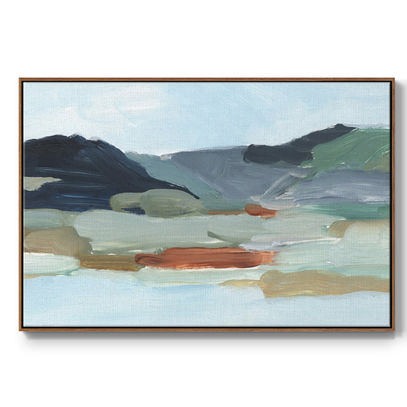 Autumn Mountains II, reproduction d'art sur toile, H 27 po x l 41 po x P 2 po, Toile encadrée noyer flottant