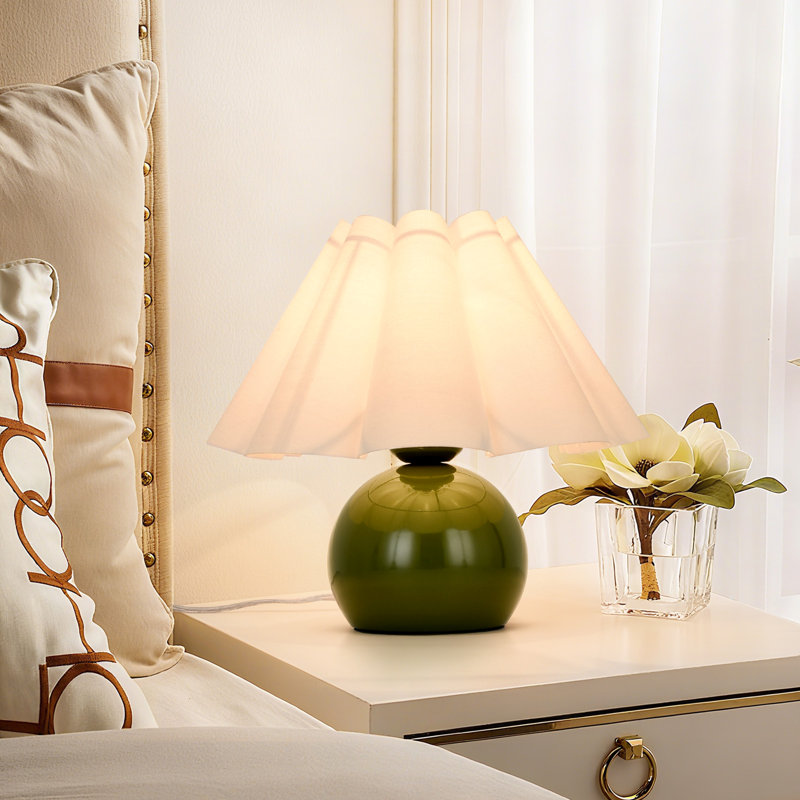 Mini lampe de table 10 "en fer moderne (ensemble de 2), Vert olive brillant