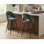 Swivel Upholstered Counter Stool with Metal Frame-1207526197