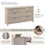 Commode 6 tiroirs, style campagne, armoire de rangement en bois, gris délavé-1078478334