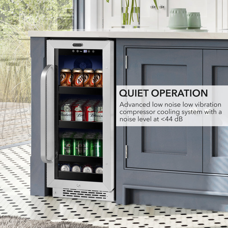 Whynter 15" Stainless Steel Undercounter Beverage Refrigerator with Reversible Door