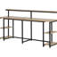 Bureau d'écriture double 78,75 pouces pour deux personnes, avec tablette et support pour moniteur, bureau très long pour ordinateur brun clair, table industrielle
